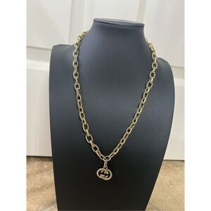 Gucci Gold-Tone Rope Chain Necklace with GG Pendant